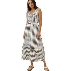 Pact White Striped Tank Dress Sz M - Shipping incl